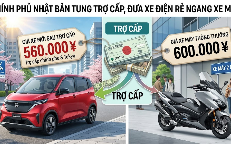 Chính phủ Nhật Bản tung trợ cấp, đưa xe điện rẻ ngang xe máy