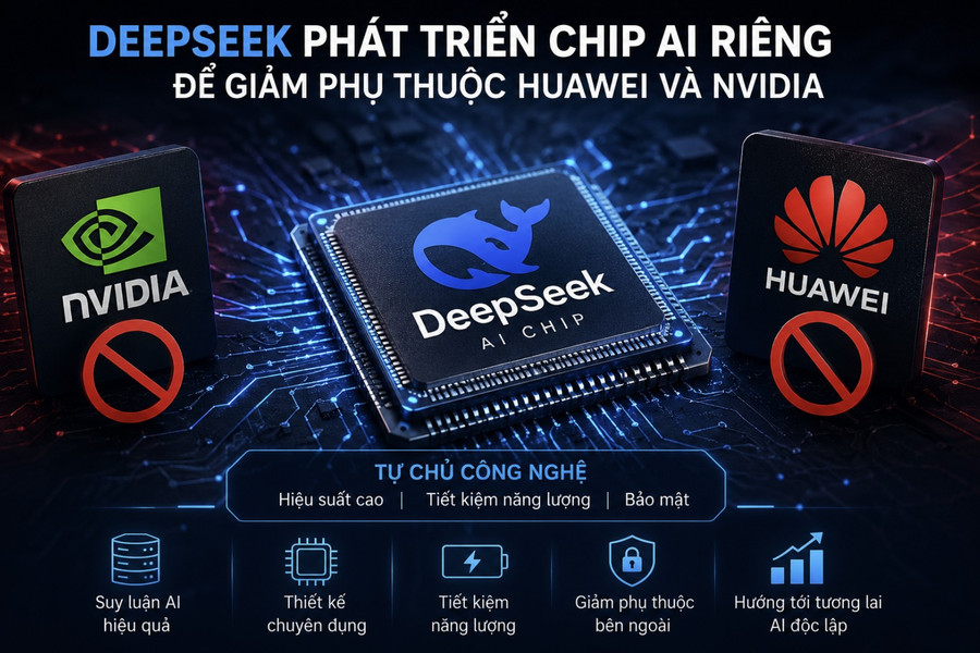 DeepSeek phát triển chip AI riêng để giảm phụ thuộc Huawei và Nvidia