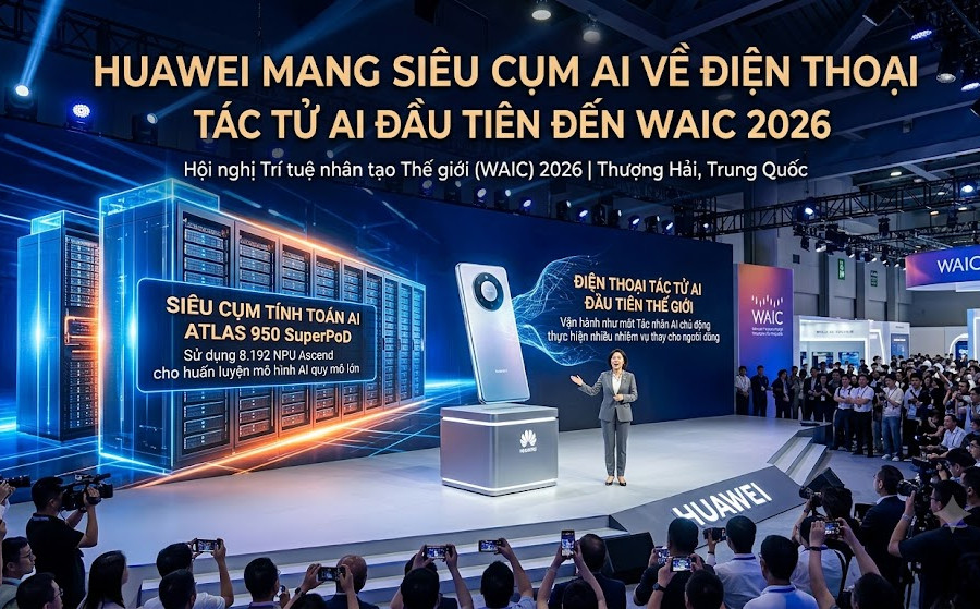 Huawei mang siêu cụm AI và điện thoại tác tử AI đầu tiên đến WAIC 2026