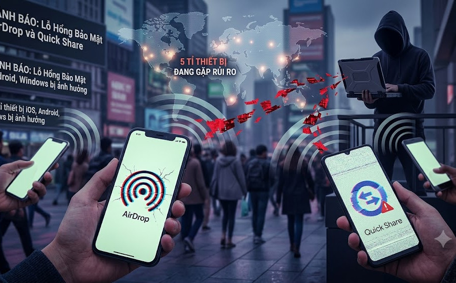 Lỗ hổng bảo mật AirDrop và Quick Share đe dọa hơn 5 tỉ thiết bị