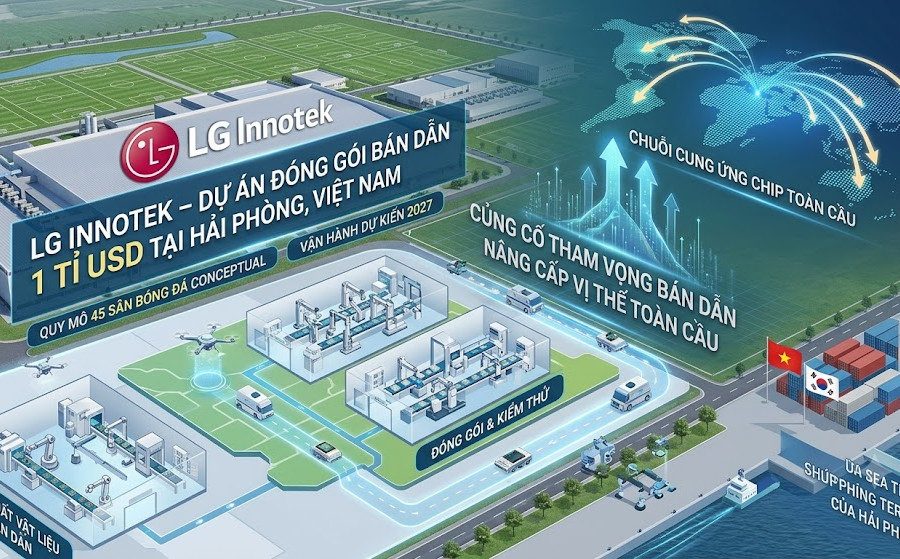 LG đầu tư 1 tỉ USD xây nhà máy đóng gói chip tại Hải Phòng