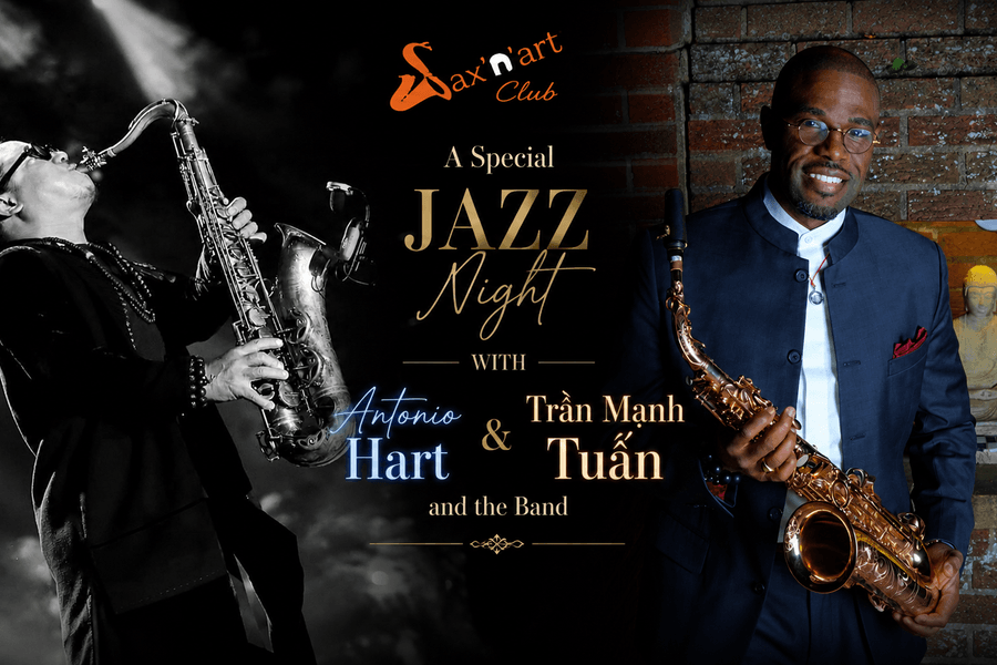 Nghệ sĩ Trần Mạnh Tuấn biểu diễn cùng Antonio Hart trong đêm jazz Việt - Mỹ