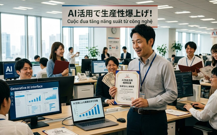 Doanh nghiệp Nhật thưởng tiền để nhân viên dùng AI