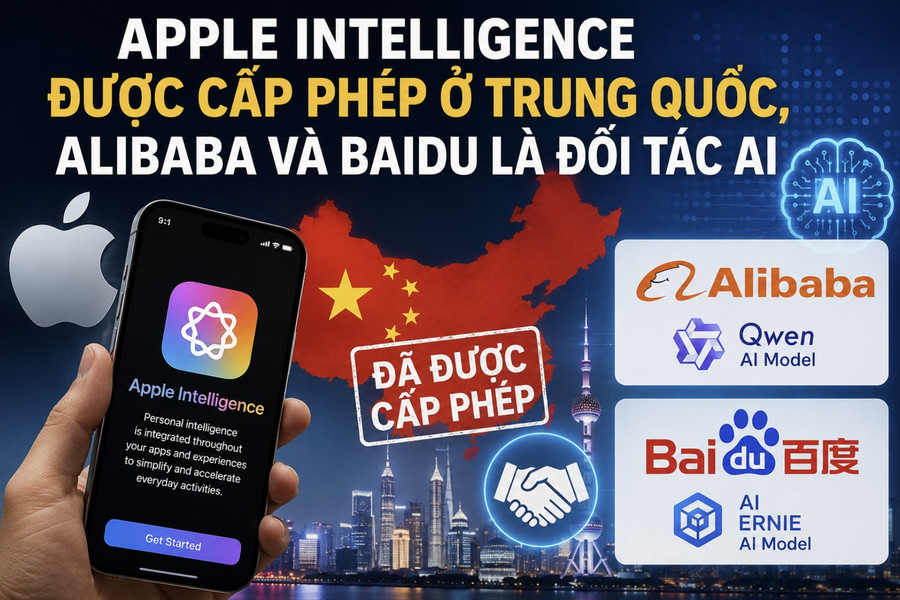 Apple Intelligence được Trung Quốc cấp phép trên iPhone, Alibaba và Baidu là đối tác AI