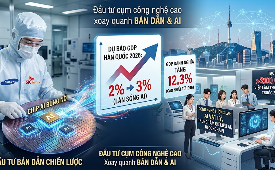 Hàn Quốc nâng dự báo tăng trưởng lên 3% nhờ làn sóng AI