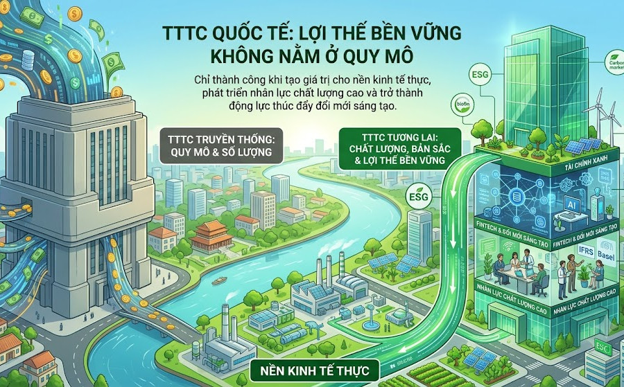 Trung tâm tài chính quốc tế: Lợi thế bền vững không nằm ở quy mô