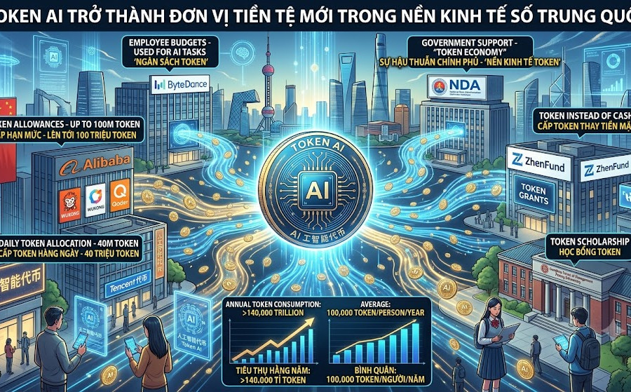 Token AI trở thành đơn vị tiền tệ mới trong nền kinh tế số Trung Quốc