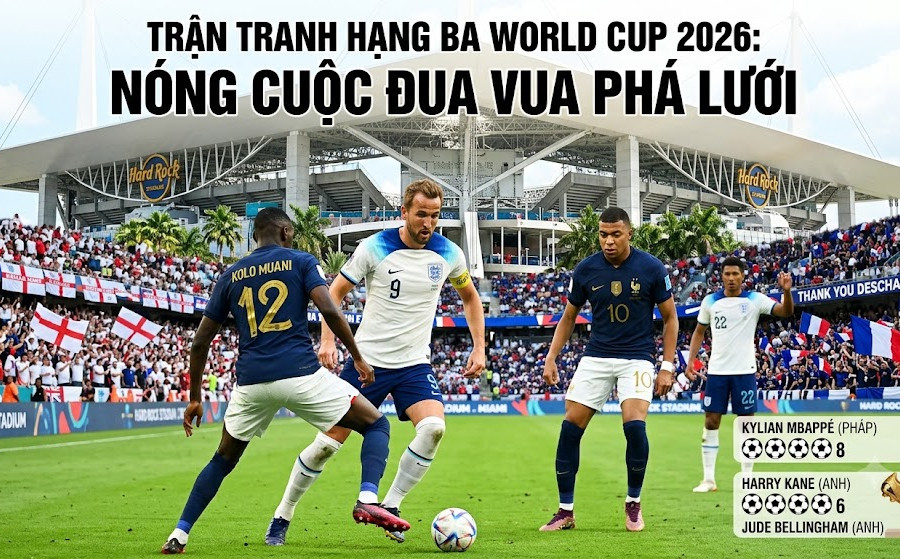 Trận tranh hạng ba World Cup 2026: Nóng cuộc đua vua phá lưới