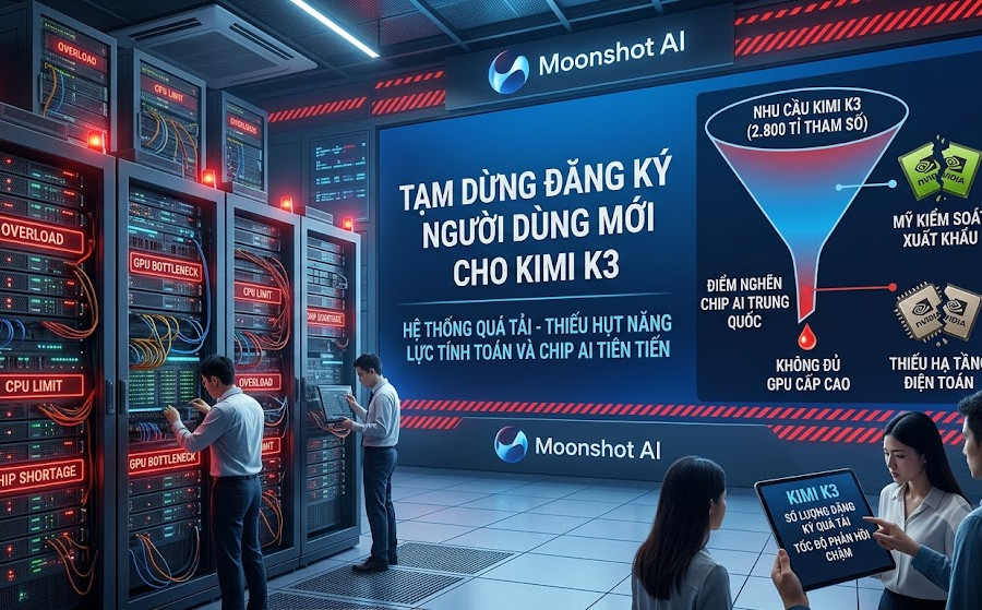 Vì sao Moonshot AI phải tạm dừng đăng kí Kimi K3 trong lúc nhu cầu tăng cao?