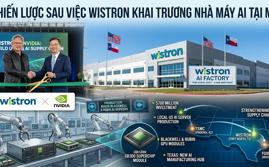 Chiến lược sau việc hãng điện tử Đài Loan khai trương nhà máy AI tại Mỹ