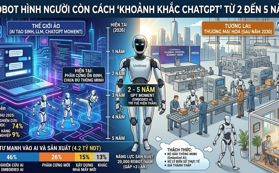 Robot hình người còn cách ‘khoảnh khắc ChatGPT’ từ 2 đến 5 năm