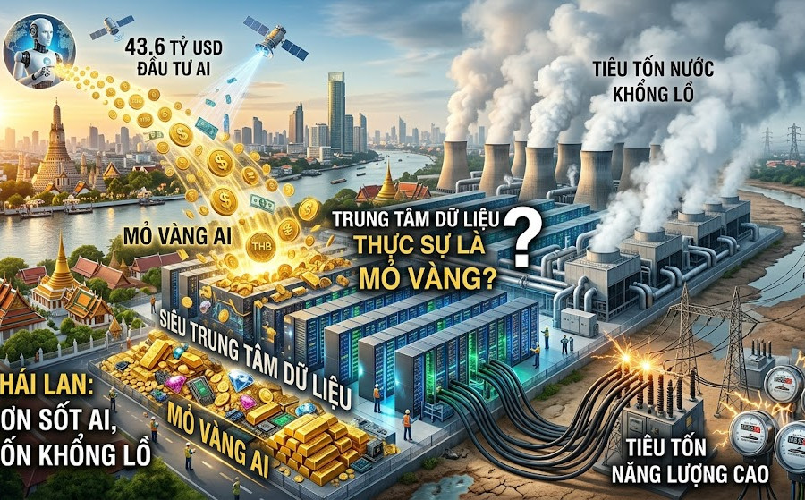 Thái Lan thu hút 43,6 tỉ USD vốn đầu tư nhờ cơn sốt AI nhưng đối mặt nhiều câu hỏi