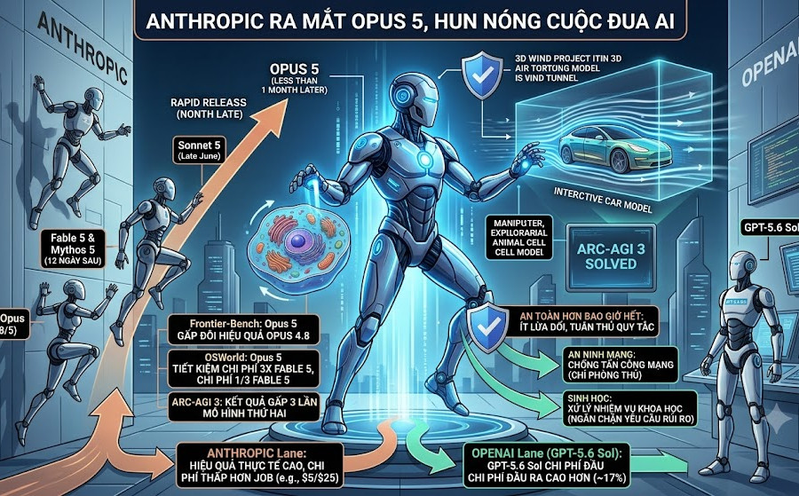 Anthropic ra mắt Opus 5, thổi lửa vào cuộc đua AI