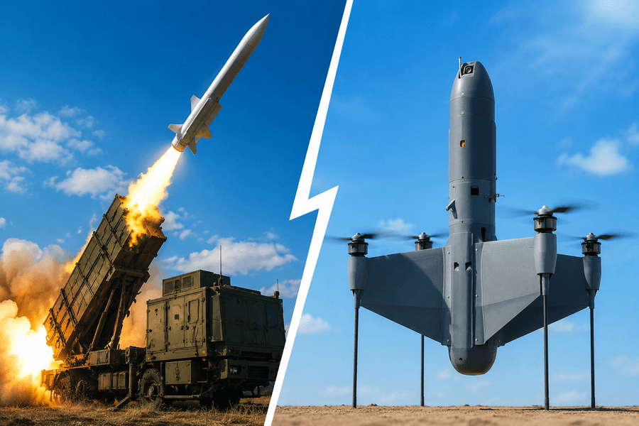 Tương lai của phòng không hiện đại: Chọn tên lửa hay drone đánh chặn?