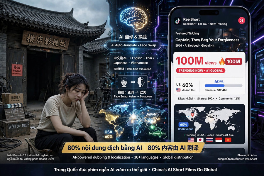 Trung Quốc tìm cách đưa phim siêu ngắn AI vươn ra thế giới