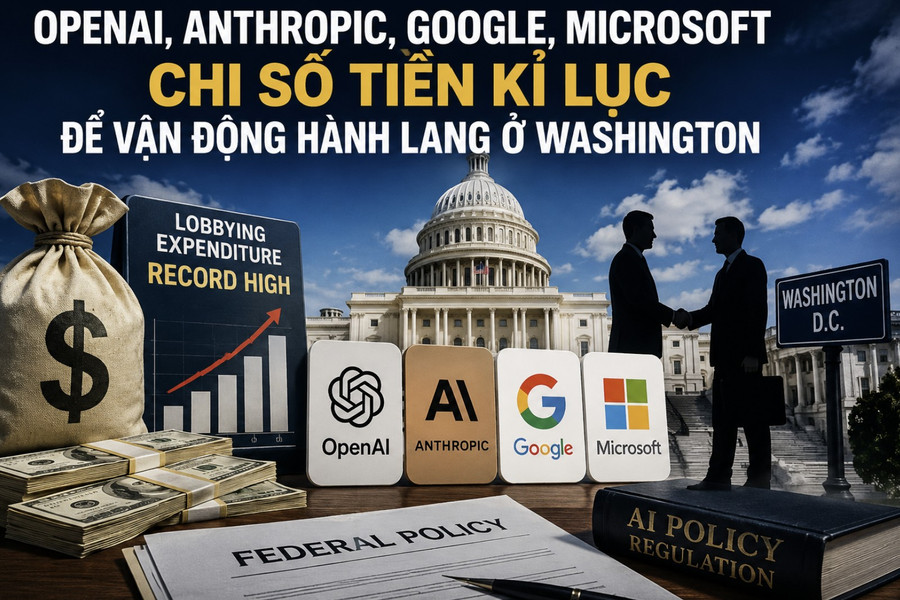 OpenAI, Anthropic, Google chi số tiền kỉ lục để vận động hành lang ở Washington