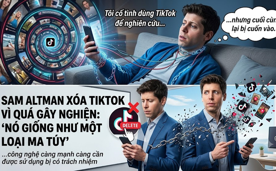 Sam Altman xóa TikTok vì quá gây nghiện: ‘Nó giống như một loại ma túy’