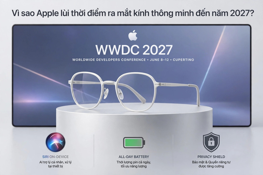 Vì sao Apple lùi thời điểm ra mắt kính thông minh đến năm 2027?