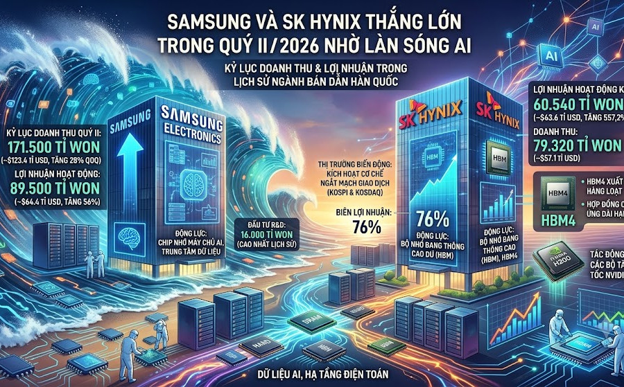 Sau khi thắng lớn trong quý II nhờ làn sóng AI, Samsung và SK Hynix đối mặt nỗi lo