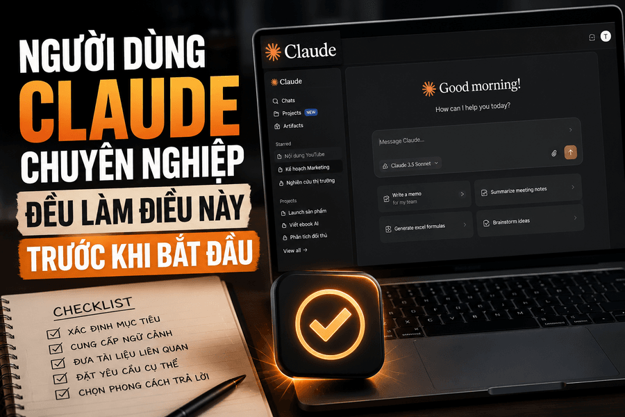 Người dùng Claude chuyên nghiệp đều làm điều này trước khi bắt đầu: Tạo Project để AI không quên việc