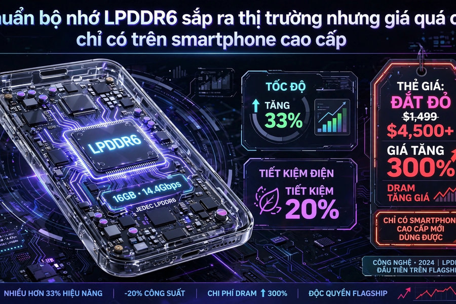 Chuẩn bộ nhớ LPDDR6 sắp ra thị trường nhưng cầm dễ 'bỏng tay'