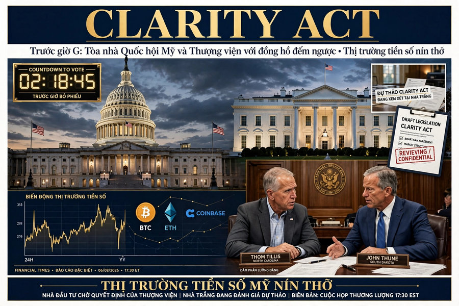 Đạo luật Clarity trước giờ G: Thị trường tiền số Mỹ nín thở