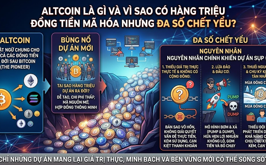 Altcoin là gì và vì sao có rất nhiều đồng tiền mã hóa nhưng đa số đoản mệnh?