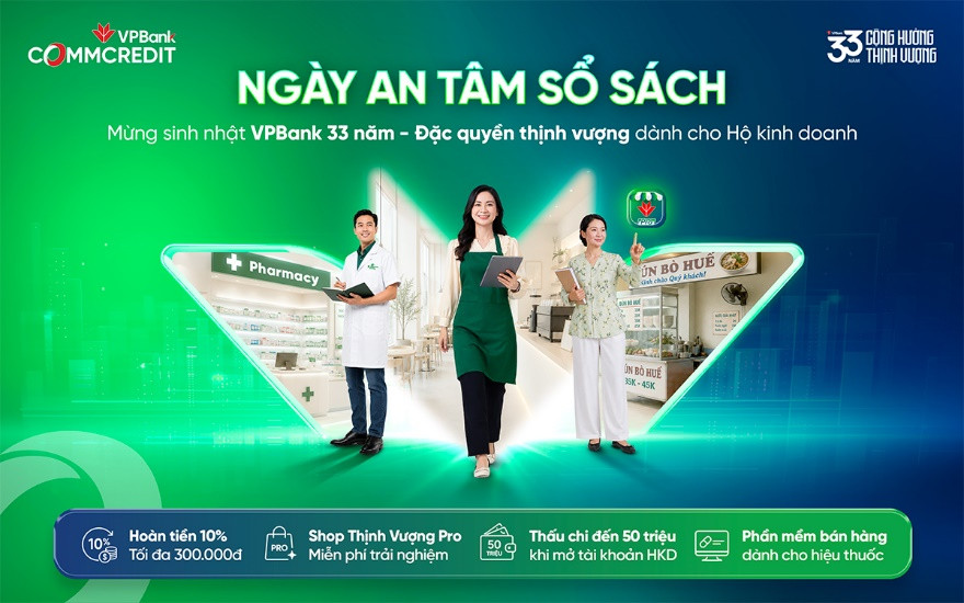 VPBank gia tăng đặc quyền cho hộ kinh doanh nhân dịp 33 năm thành lập