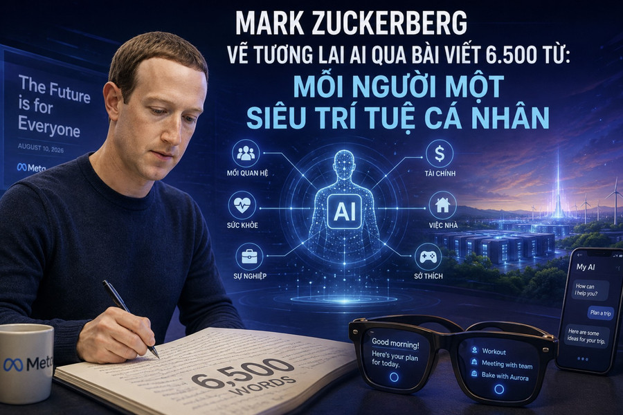Mark Zuckerberg vẽ tương lai AI qua bài viết 6.500 từ: Mỗi người một siêu trí tuệ cá nhân