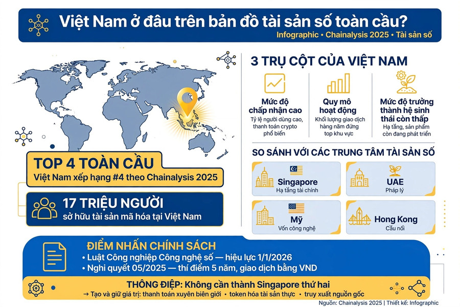 Việt Nam ở đâu trên bản đồ tài sản số toàn cầu?