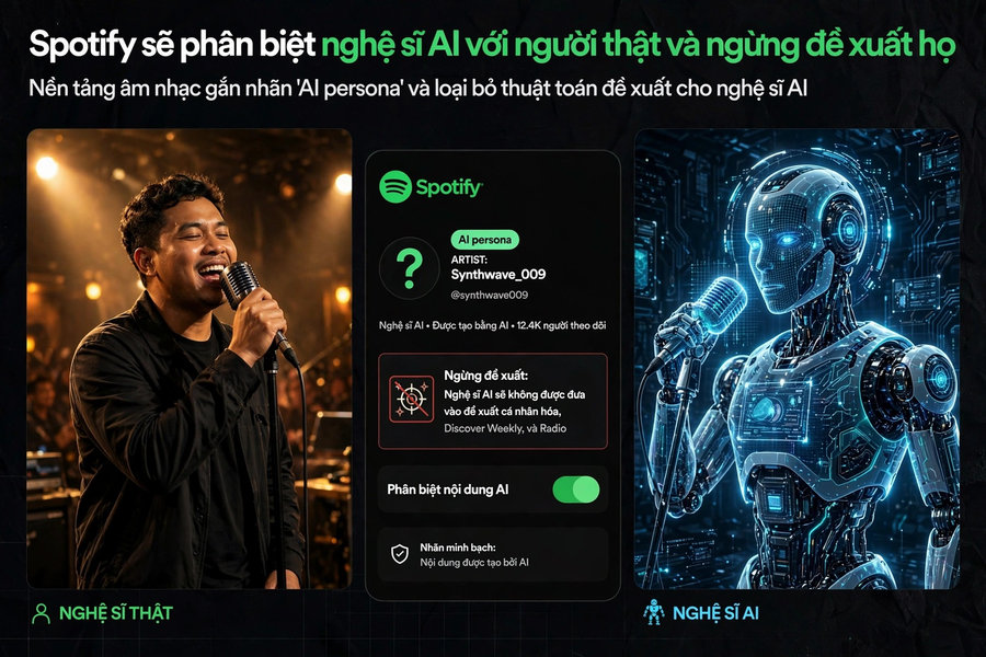 Spotify sẽ phân biệt nghệ sĩ AI với người thật và ngừng đề xuất họ