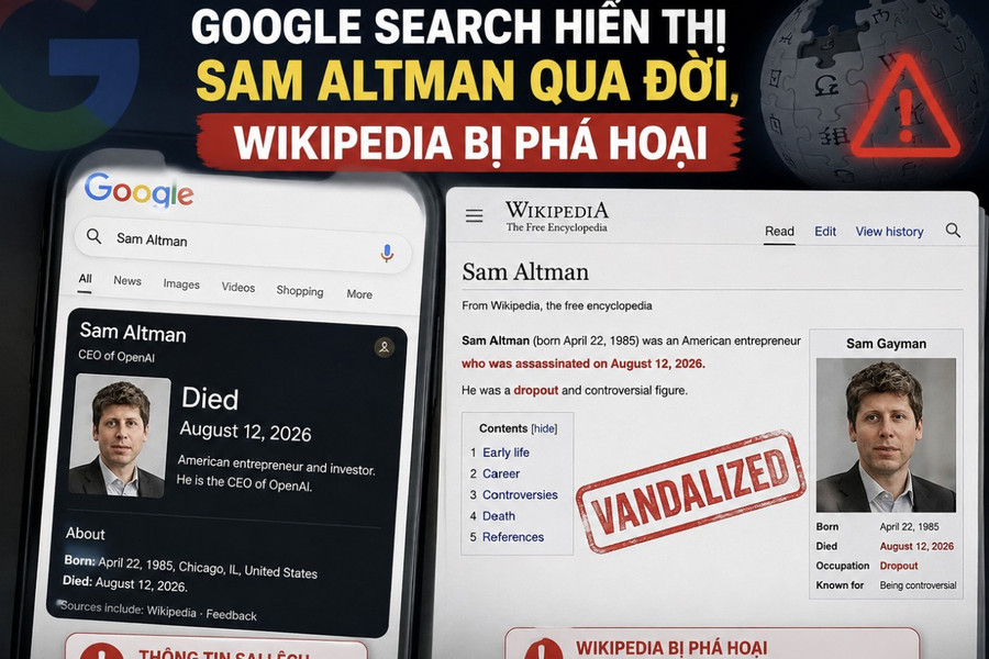 Google Search hiển thị Sam Altman qua đời khi Wikipedia bị phá hoại