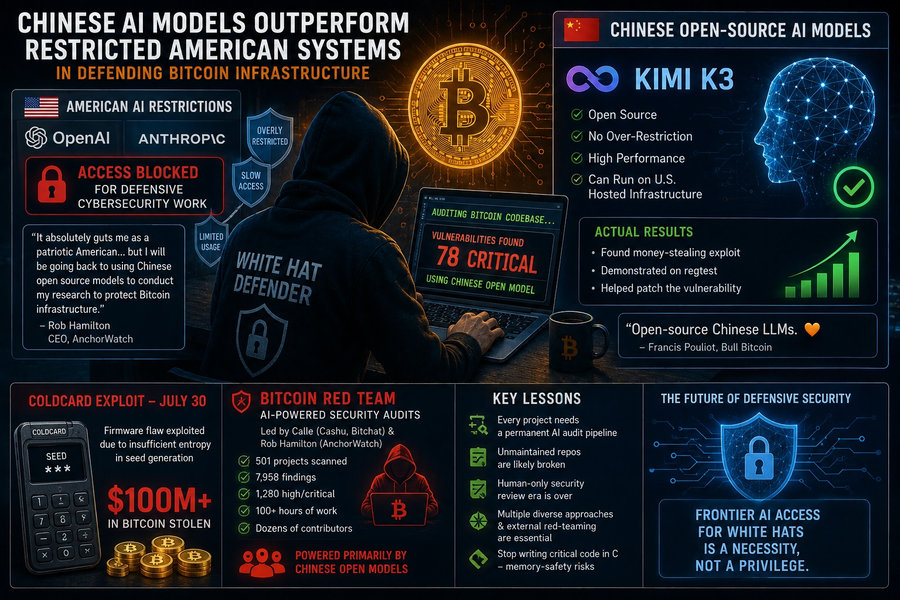 Người Mỹ phải dùng AI Trung Quốc để bảo vệ Bitcoin sau sự cố ví cứng Coldcard