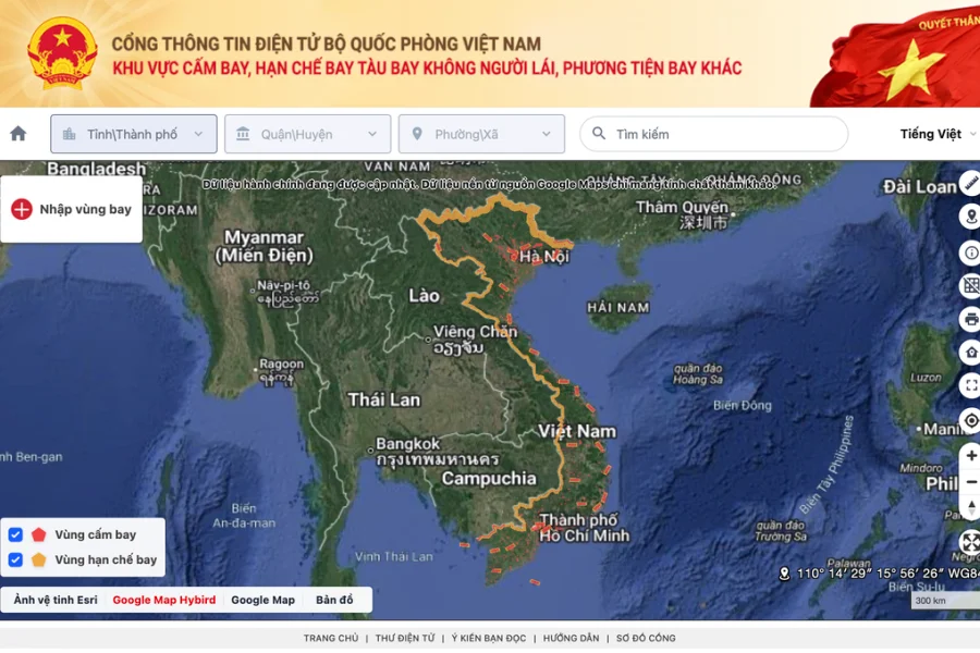 Bản đồ vùng cấm bay hàng không: Những điều người dân phải biết để không vướng vòng lao lý
