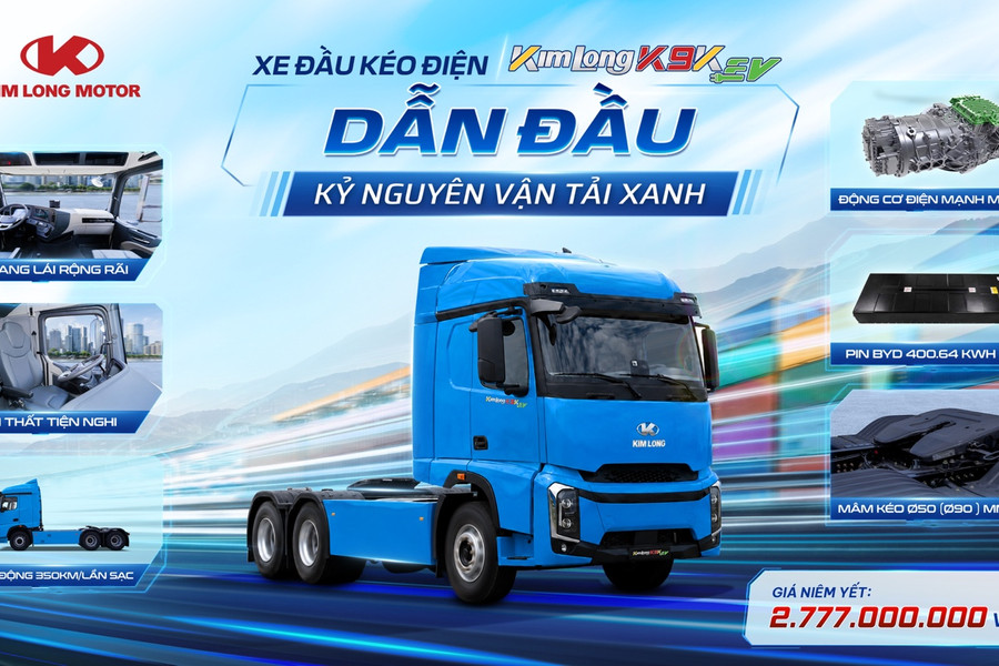 Xe đầu kéo điện Kimlong K9KEV chính thức ra mắt với mức giá 2,777 tỉ đồng