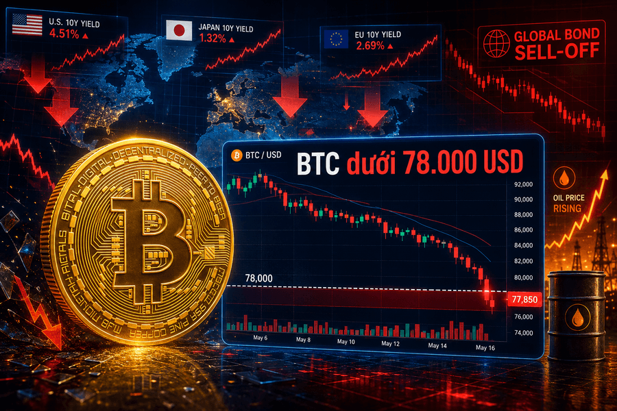 Giá Bitcoin hôm nay 2/9: Giảm dưới 78.000 USD giữa cơn bán tháo trái phiếu toàn cầu