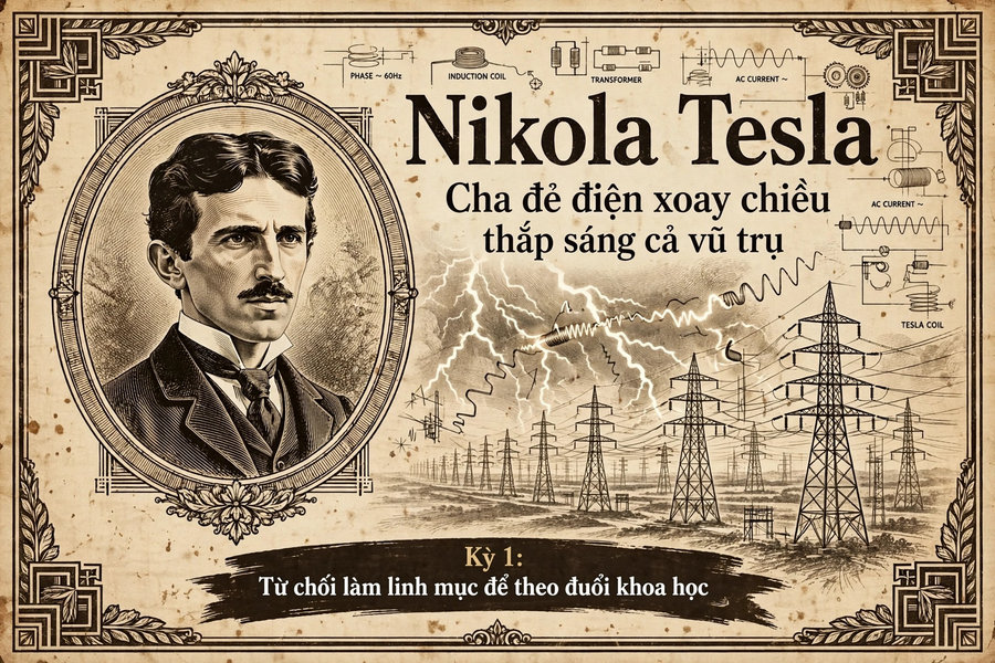 Nikola Tesla Kì 1: Từ chối làm linh mục để theo đuổi khoa học