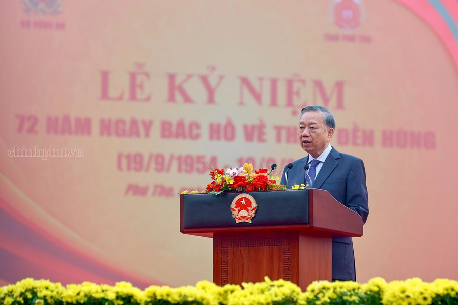 Phát biểu của Tổng Bí thư, Chủ tịch nước Tô Lâm tại Lễ kỉ niệm 72 năm Ngày Bác Hồ về thăm Đền Hùng